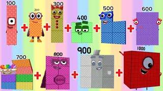 NUMBERBLOCKS ADDITION OF 10 BIG NUMBERS | ADDING TEN GIANT NUMBERS | LEARN TO COUNT | hello george