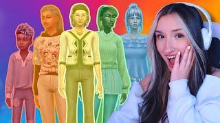 Making Sims in the Sims 4, but each one is a different colour...