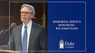 Memorial Service Honoring Richard Hays