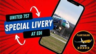 United Airlines Boeing 757 Landing at Edinburgh | New York / New Jersey Special Livery
