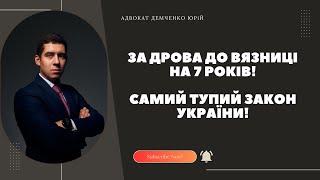 ЗА ДРОВА ДО ВЯЗНИЦІ НА 7 РОКІВ! САМИЙ ТУПИЙ ЗАКОН УКРАЇНИ!