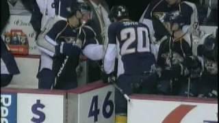 Cory Sarich drills Ryan Suter