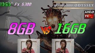 Assassin's Creed Odyssey 8GB vs 16GB gtx 1050 ti Fx 6300. DDR3 RAM Benchmark