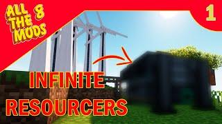 INFINITE RESOURCES on your FIRST DAY!!!! - ATM8 #1