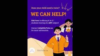 Does your child need a tutor? Two free sessions for new students at EduTutor!