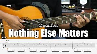 Nothing Else Matters - Metallica - Fingerstyle Guitar Tutorial + TAB & Lyrics