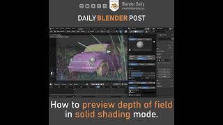 How to preview depth of field in solid shading mode in Blender.