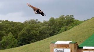 Girl Does Backflop Off Huge Water Slide