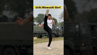 Unpredictable deadliest kick ever uchi mawashi geri️ #brucelee #martialart #animeshorts