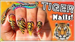  TIGER Acrylic Nails - El Arte En Tu Manos | #handpaintednails | #MAENAILDESIGNS