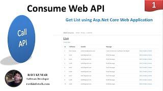 #1 How to Consume GET Web API in Asp.Net Core Web Application || Hindi