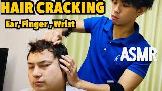 【ASMR】Relaxing Hair Cracking Massage / Head, Arm and Shoulder