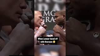 The faceoff between Lesnar and Overeem 