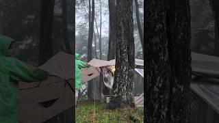 COZIEST RAIN CAMPING  Relaxing camping in rain sounds (ASMR) #campinginheavyrain #shorts