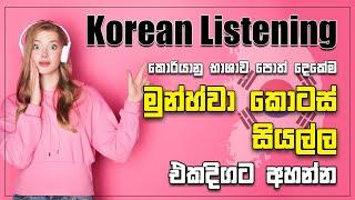 Korean පොත් දෙකේම Korean Munhwa කොටස් සියල්ල එකපෙලට අහන්න | Korean Listening Practice