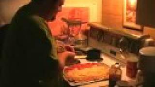 Making homemade pizza