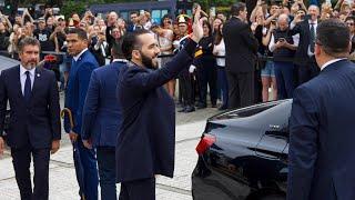 Llegada del Presidente Nayib Bukele a la Casa Rosada en Argentina