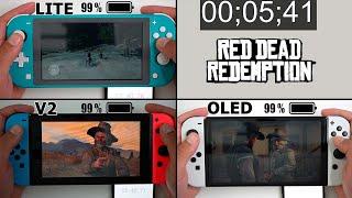 Battery Life of Red Dead Redemption on Nintendo Switch LITE vs. Standard vs. OLED