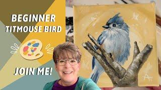 EASY Bird Painting WITH TRACEABLE! Tufted Titmouse By: Annie Troe