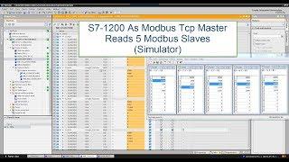  S7 1200/S7-1500 As Modbus Tcp Master Reads 5 Modbus Slaves(Simulator)