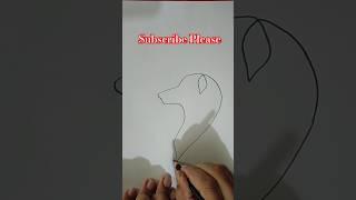Dog with Love from One Line Art #shorts #youtubeshorts #onelinedrawing