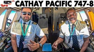 Cathay Pacific Boeing 747-8 Cockpit to Alaska with Captain Obet