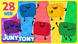 Five Marshmallows Friends Compilation | +Color Monster, Dinosaur | Color Songs for Kids | JunyTony