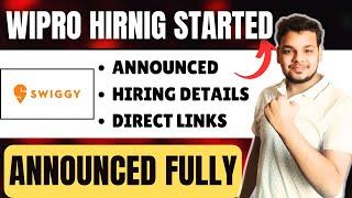 Biggest Announcements | Wipro , Swiggy | OFF Campus Drive | 2025, 2024 Batch Hirings | Fresher Jobs