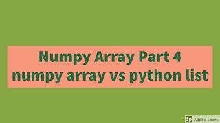 Numpy array vs Python list