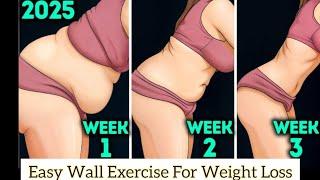 Easy & Effective Wall Exercise for Weightloss ( no equipment ) #fitness #weightloss #fatloss