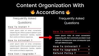 Content Organization with Animated Accordions|| CSS JS || 2021