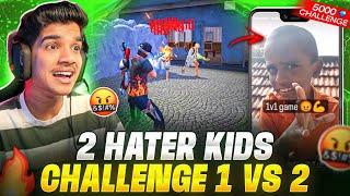  2 HATER KIDS CHALLENGE ME | 1 VS 2 | 5K DIAMONDS | FREE FIRE IN TELUGU #dfg #freefire