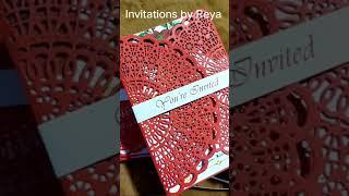 Red Die Cut Wedding Invitations #shorts