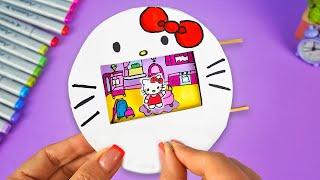 Мини дом Hello Kitty своими руками! Как сделать бумажный домик из бумаги?