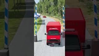 Cars Bollard Two Barrier crash - BeamNG.Drive