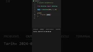 Datetime formatlarken bunu kullan !! #shorts  #programlama #python #yazılım #code #pythondersleri