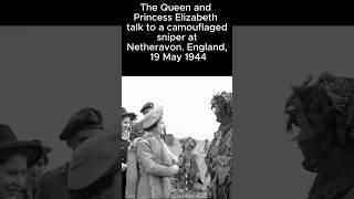 Colorized WW2 Footage: Queen and Princess Elizabeth Meet British Sniper 1944  #history #ww2 #shorts