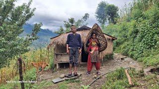 Most Peaceful And Relaxing Natural Mountain Village Life | Sisno Cooking&Eating | Rainy Season Time