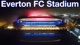 NEW Everton FC Stadium at Bramley Moore Dock On A Misty Night