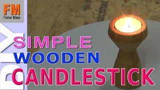 Wooden candlestick