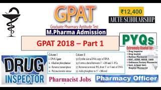 GPAT 2018 Part 1 - Previous Year Question Paper with Answer Key MCQs I 1998-2022