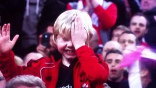 Young Liverpool fan pokes himself in the eye after winning