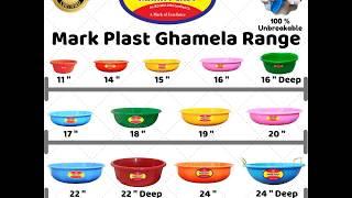 Mark Plast Unbreakable Plastic Ghamela Complete Range