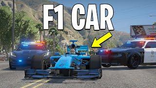 Running From Cops with F1 Car in GTA 5 RP