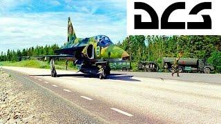 DCS: AJS37 Viggen - Landing and Taking Off from a road