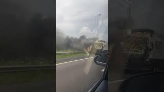 Truck on Fire  M62 junction 24