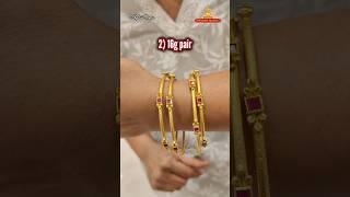 Light Weight Matt finish Gold Bangles from 16g pair  | Pothys Swarnamahal