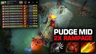  OMG 2X RAMPAGE  Immortal Pudge vs Immortal Shadow Fiend Mid | Pudge Official