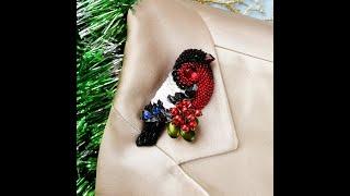 Снегирь брошь птичка, подарок для женщины. Bullfinch pin brooch ️️️