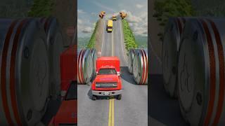 Ambulance Van & School Buses vs Hydraulic Crush - BeamNG.Drive
